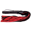 ROUGE Long Suede Flogger Leather Handle Black/Red