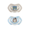Canpol babies Silikónový symetrický cumlík, Light touch, BONJOUR PARIS, 0–6 mesiacov, 2 ks – modrý