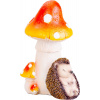Dekorácia MagicHome Nature, Ježko pod hubou, polyresin, 13,3x11x19,2 cm
