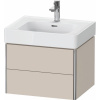 DURAVIT XSquare závesná skrinka pod umývadlo, 2 zásuvky, 584 x 470 x 397 mm, taupe matná, XS4378091910000