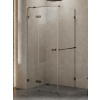 New Trendy Avexa Gunmetal Brushed sprchovací kút 120x100 cm štvorcová kladivková farba brúsené/priehľadné sklo EXK-3275