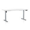 Rauman Výškovo nastaviteľný stôl OfficeTech B, 160 x 80 cm, sivá podnož, biela