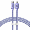 Baseus CAJY000605 Crystal Shine Series Dátový Kábel USB-C - USB-C 100W 1,2m Purple (6932172602888)