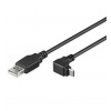 PremiumCord Kabel micro USB 2.0, A-B, konektor do úhlu 90°, 1,8m ku2m2f-90