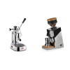 La Pavoni Europiccola Lusso + Eureka Mignon Single Dose, Chrome & Oak