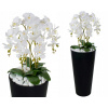 Umelé orchideové čierne hrniec 5 vetiev 135 cm (Umelá orchidea čierna hrniec pre dom a terasu)