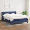 vidaXL Posteľný rám boxspring s matracom modrý 140x200 cm látka - Modrá - 115639-63139