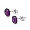 CITY STORM Náušnice z chirurgickej ocele Glitter - fialové + darčeková krabička zadarmo
