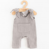 Dojčenské mušelínové zahradníčky New Baby Comfort clothes sivá Sivá 62 (3-6m)