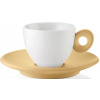 Šálky na espresso Everyday s tanierikom horčičné žlté 4 ks