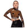 LATEX - priesvitný latexový top (priesvitno-čierny) - M