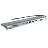 PREMIUMCORD Dokovací stanice USB-C 10v1, 1xHDMI, 1xVGA, 2xUSB-C, 3xUSB, 1xRJ45, čtečka SD karet, šedá 475943