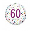Fóliový balónik 60, dúhové konfety