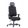 Záťažová ergonomická stolička BOSTON 24/7 — látka, čierna, nosnosť 200 kg