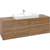 VILLEROY & BOCH Collaro závesná skrinka pod umývadlo na dosku (umývadlo v strede), 4 zásuvky, s LED osvetlením, 1600 x 500 x 548 mm, Oak Kansas, C028B0RH