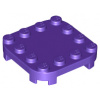 66792 Dark Purple Plate, Modified 4 x 4 with Rounded Corners and 4 Feet (Tmavě fialová deska, upravená 4 x 4 se zaoblenými rohy a 4 nožičkami)