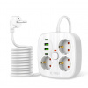 Tech-Protect PCS3X4 Predlžovací kábel 2x USB / 2x USB-C / 3 zásuvky, 2m Biely