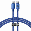 Baseus CAJY000603 Crystal Shine Series Dátový Kábel USB-C - USB-C 100W 1,2m Blue (6932172602871)