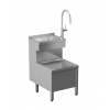 Sanela Stojaca nerezová výlevka s umývadlom a batériou, sieťové napájanie 24 V DC, Bluetooth, matná nerezová SLVN 02EN