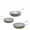 Elmich Sada keramických panvíc Vital 3 ks, 1 wok a 2 panvice, olivovo zelená