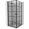 Mexen Mist-F Duo, skladací sprchový kút 120 x 120 cm, číre sklo-čierna mriežka, 8A6-120L-120P-70-77