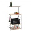 Skříňka na mikrovlnku černá a dub 60 x 39,6 x 123 cm kompozit Černý 288239