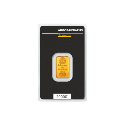 Argor-Heraeus SA Švajčiarsko zlatá tehlička 5 g
