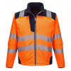Portwest T402 HI-VIS Softshellová bunda PW3 L, Fluorescenčno oranžová-Námornícka modrá