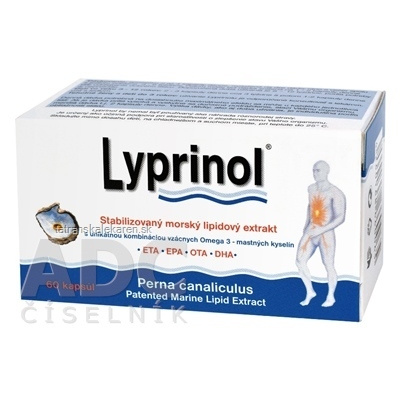 LYPRINOL Omega 3 (ETA, EPA, OTA, DHA) cps (a 50 mg Perna Canaliculus účinnej zložky v 1 cps) stabilizovaný morský lipidový extrakt 1x60 ks