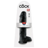 King Cock 11 - čierny 28cm dildo s prísavkou a semenníkmi