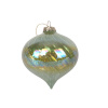 VIANOČNÁ GUĽA sklo Cimburína, Tamelia 8x9/16cm ZELENÁ
