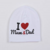 New Baby Detská čiapočka I Love Mum and Dad biela