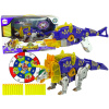 LEAN TOYS Dinobots 2w1 Dinozaur Pistolet na Strzałki Fioletowy Triceratops Tarcza