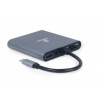 Gembird USB-C 6v1 multiport USB 3.1 + HDMI + VGA + PD + čítačka kariet + stereo audio A-CM-COMBO6-01