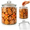 Nádoba na potraviny 6L so SKLENENÝM VIEČKOM na uhorky, koláče, les v pohári
