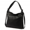Luka 26-019 DOLLARO čierna dámska kožená kabelka cez rameno, batoh 40 x 35 x 10 cm