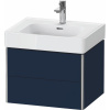 DURAVIT XSquare závesná skrinka pod umývadlo, 2 zásuvky, 584 x 470 x 397 mm, nočná modrá matná lakovaná, XS4378098980000