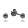 MINET Čierne strieborné náušnice BALLS SMALL 3 mm JMAN0031BE03