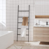 vidaXL Rebrík na uteráky s 5 poschodiami čierny 58x175 cm železo