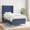 vidaXL Boxspring posteľ s matracom modrá 100x200 cm látka - Modrá - 177179-111337