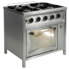 EGAZ Plynový gastronomický sporák 4-horákový s plynovou rúrou, 900x700x850 mm, 28 kW | EGAZ, TG-4724/PG-1