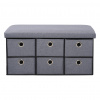 Kesper Čalouněná komoda, 6 přihrádek, 76 x 38 x 38 cm, světle šedá 15950