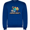Mikina - Detská mikina veľkosť 122 s dlhým rukávom modrá (Minecraft Detská mikina - 7/8 rokov)