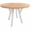 MEBLINE Okrúhly stôl ENZO 90cm, rozkładany do 170cm dub wotan białe nogi