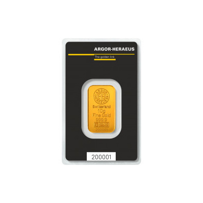 Argor-Heraeus SA Švajčiarsko zlatá tehlička 10 g