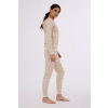 Cornette Trojdielne prepínacie dámske pyžamo Elen - bavlna Béžová XL
