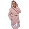 Starorůžový kojící župan extra huňatý se spícím tučňákem na měsíci SLADKÉ SNY 1Z1656 růžová L + První výměna zboží zdarma.