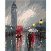 Maľovanie podľa čísel – Big Ben v daždi, 40 × 50 cm, napnuté plátno na rám 8596530034537
