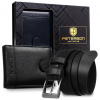 Pánska darčeková sada z hovädzej kože Peterson PTN SET N992L-DOT BLACK