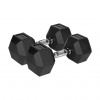 Pogumované liatinové činky HEX 2x12,5 kg REBEL ACTIVE